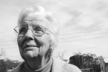 Gazing Grandma shot with the black-and-white film stock for that not-in-our-time look.  (2002)