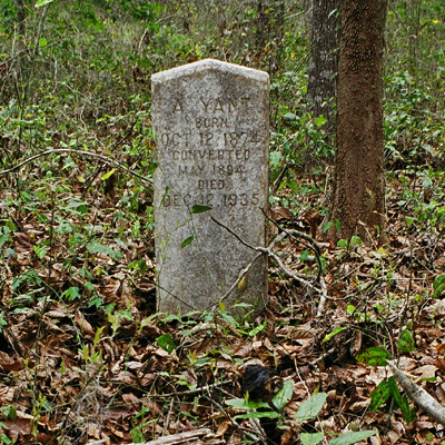 Not something you see on most tombstones these days.  (2005)