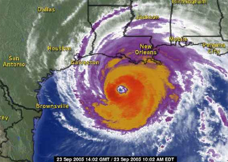 Hurrican Rita on her way to Texas.  (2005)