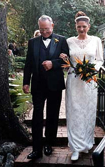 My wife, Candy, with her father on our wedding day.  (1999)