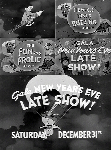 Screen grabs from one of Comcast's On Demand programs.  The drill-down menu path to find it was The Cutting Edge, Something Weird, Pop Culture Films, Holiday Matinee Ads.  (2002)