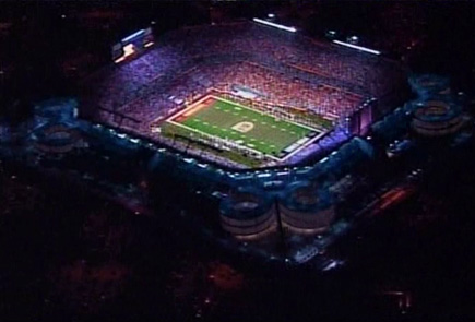 Beautiful night shot of Dolphins Stadium in Miami Gardens.  Great lighting, huh?  (2005)