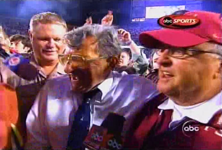 Paterno and Bowden yukkin' it up after the big game.  (2005)