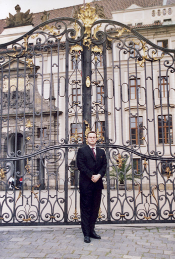 Your friend and author at the gates of Prague Castle in, ummm, Prague.  (2000)