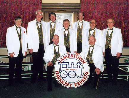 The Jamestown Harmony Express, circa 2002.  My father-in-law, George Jarrell, Sr., is the seated guy on the right.