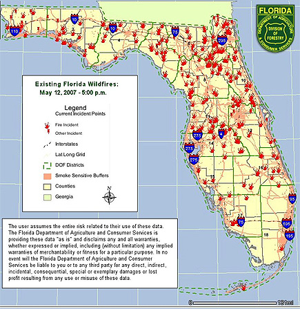 Lots of fires in Florida right now.  Click link below for actual size image.