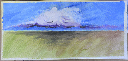 My first attempt at watercolor clouds.  (2007)