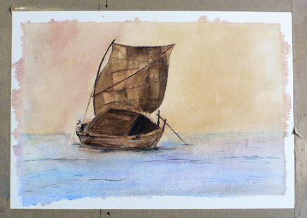 Watercolor of a screenshot from a Discovery channel documentary on India.  (2007)