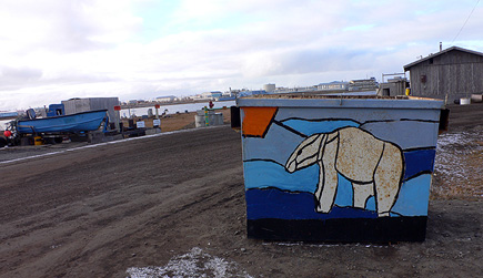 A beautifully decorated dumpster in Barrow, Alaska.  (2007)