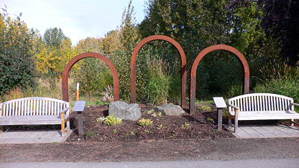 What I call the Iron Worker Memorial in Anchorage, Alaska.  Near Cook Inlet.  (2007)