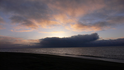 Sunset over the Arctic Ocean some miles west of Barrow.  (2007)
