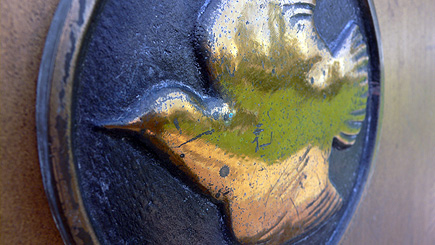 Close-up of dove emblem on Martin Luther King, Jr. monument in Anchorage, Alaska.  (2007)