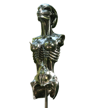 H.R. Giger's Biomechanoid (2002).  180cm.  Aluminum.  Edition of 6.  Price available on request at giger.com.