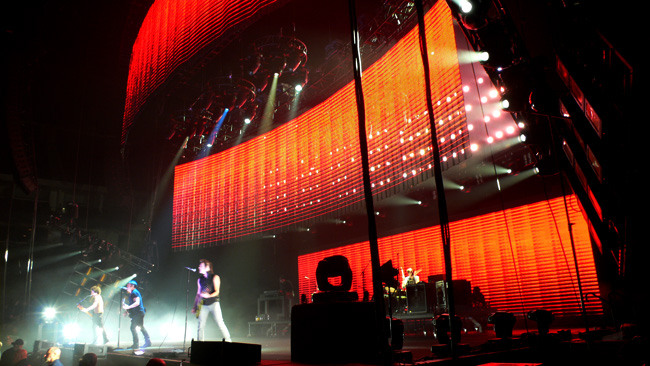 Red and yellow light layers from unknown song performance at the Nine Inch Nails concert in Jacksonville. (2008)