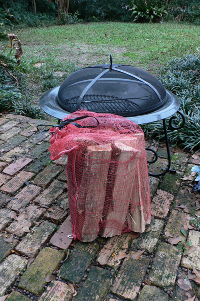 The wood and the hearth for this evening's Yule celebration.  (2008)