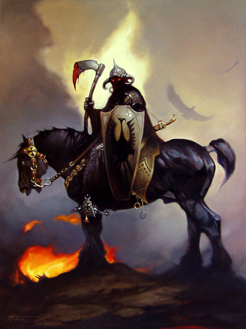 Thomas M. Thomson's version of Frazetta's The Death Dealer.  (2009)